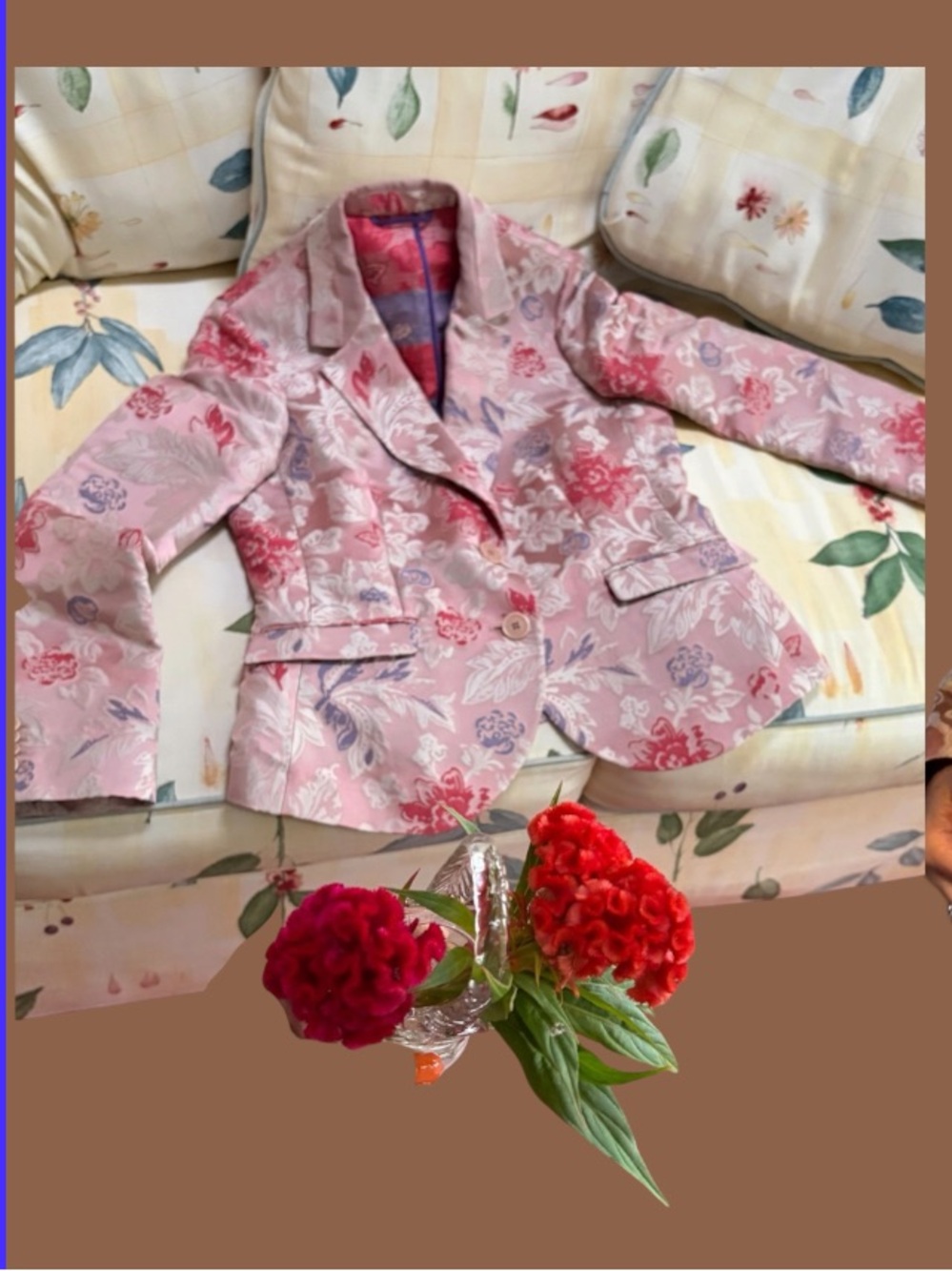 Etro Pink Floral Jacquard Blazer Size M🎉